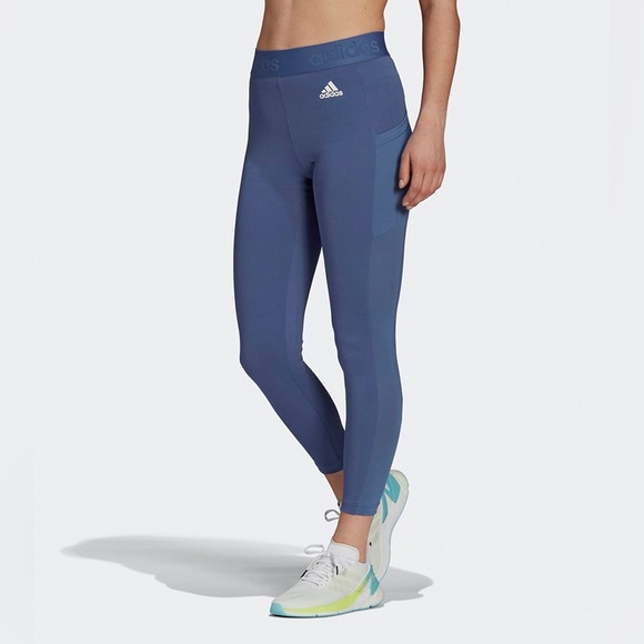 adidas Pants - Adidas Aeroready Slate Blue 7/8 Length Leggings, side pocket, Medium, NWOT